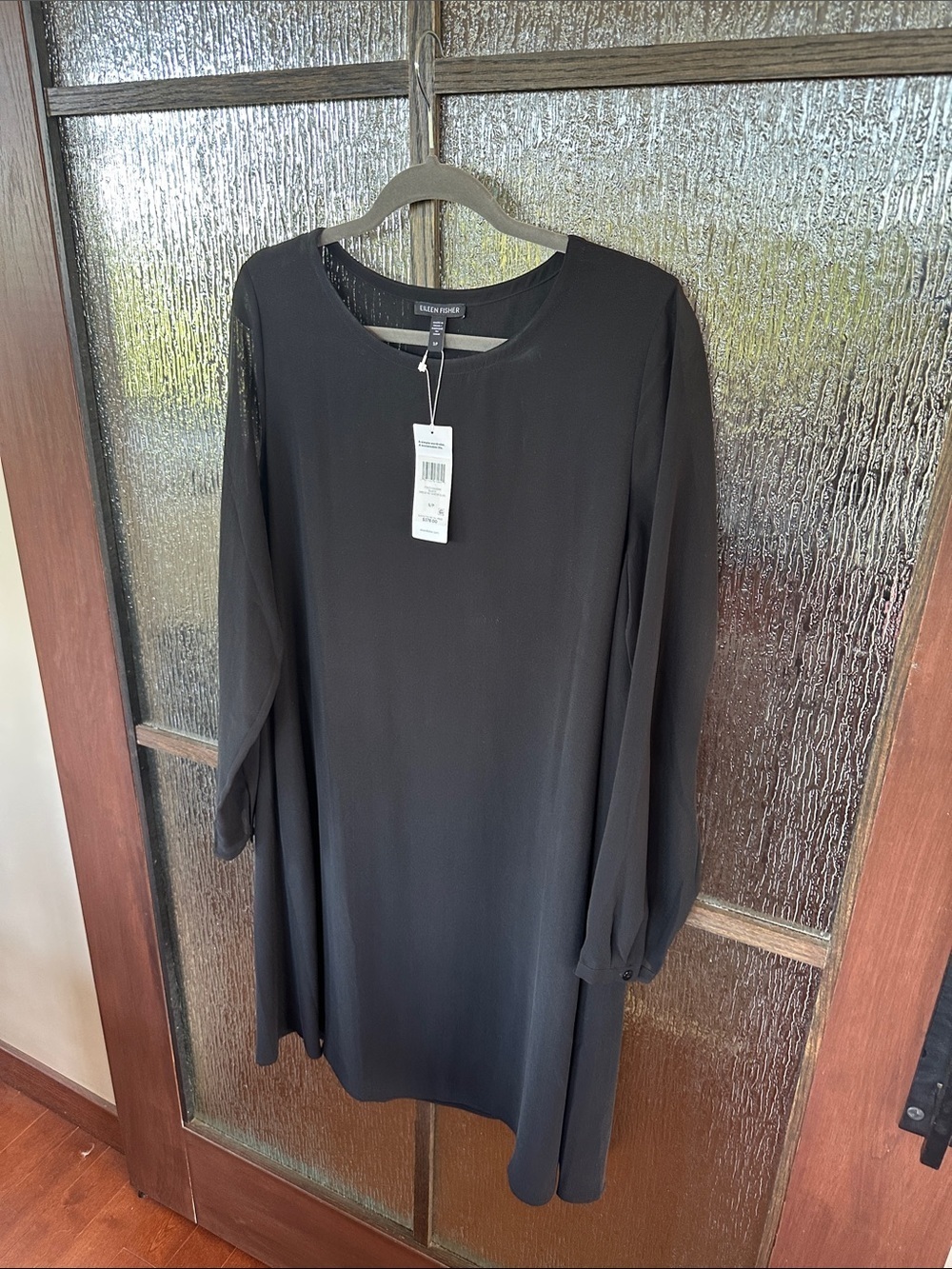 Eileen Fisher Silk Georgette Crepe Jewel Neck Dress size Sm NWT - Picture 5 of 7